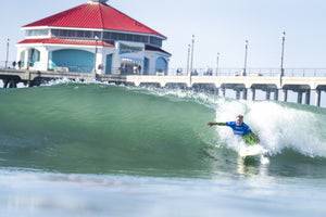 Para surfer surfing at Huntington Beach
