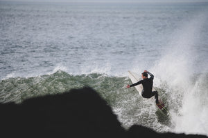Surfer on a wave in North Devon