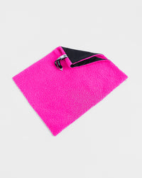 Studio flat shot of Dryrobe® black pink cushion cover 