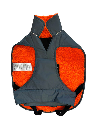 Resale - Dark Grey Orange Dog Coat S