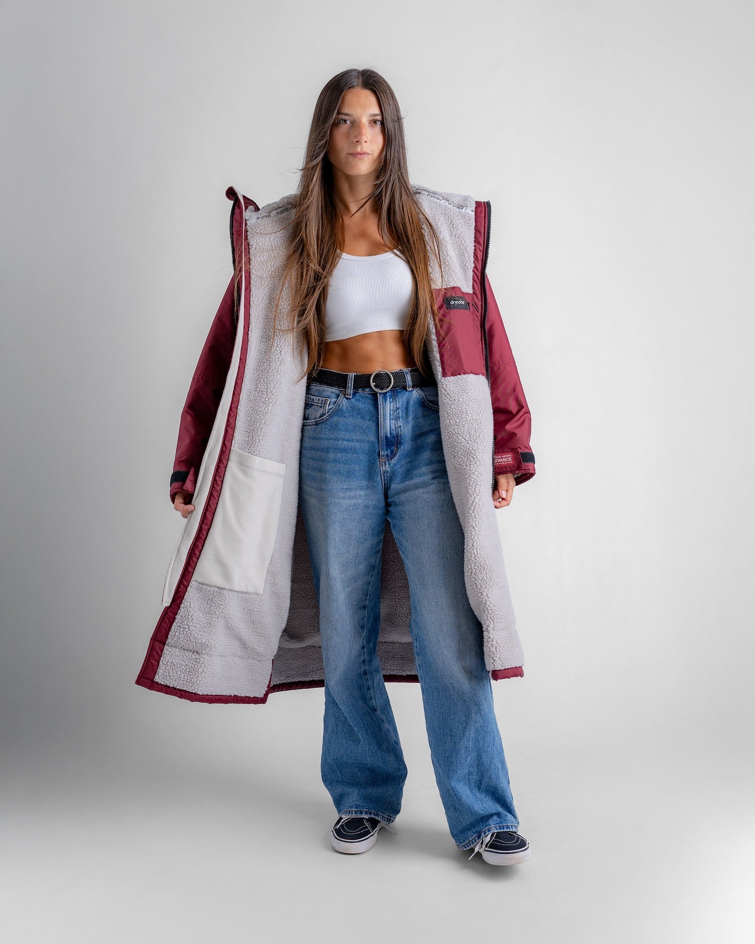 Red Grey Changing Robe Burgundy Silver Grey Long Sleeve Advance Changing Robe | Dryrobe®