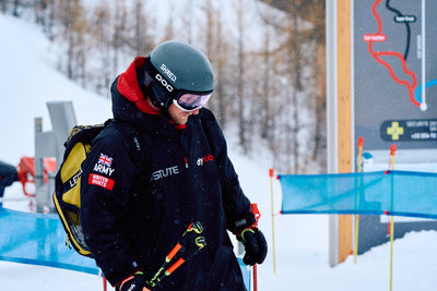 Man wearing a dryrobe with Army branding