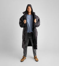 *MALE* wearing Black Camo dryrobe® Advance Long Sleeve 