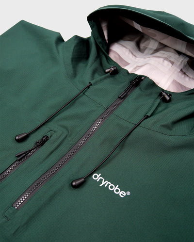 Detail shot of Dryrobe® green poncho 