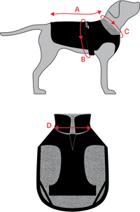 Dog coat fit illustration