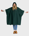 Dark Green One Size Rainproof Poncho