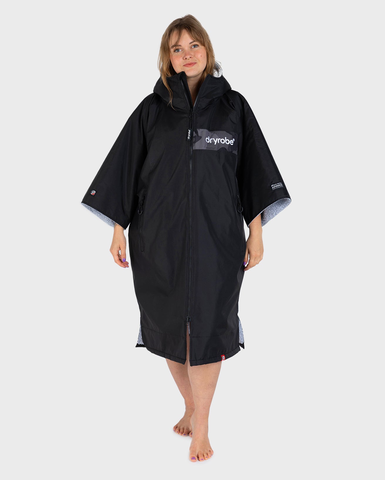 Black Grey Camo Easy-Fit Advance Changing Robe - REWORK | Dryrobe®