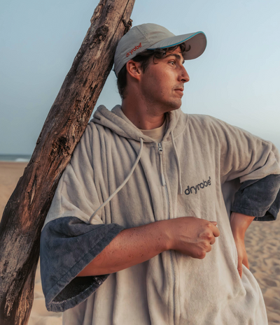 Grey Full-Zip Towel Robe & Grey Quick Dry Hat Bundle
