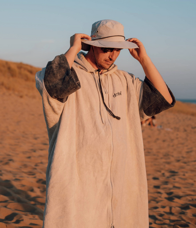 Grey Full-Zip Towel Robe & Quick Dry Hat Bundle