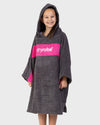 REWORK - Slate Grey Pink Kids Organic Towel Changing Robe