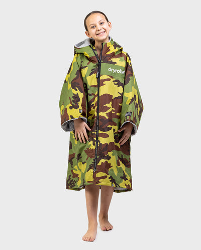 Kids camo grey Dryrobe® remix in studio 