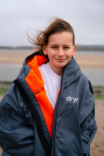 Dark Grey Orange Kids Advance Changing Robe