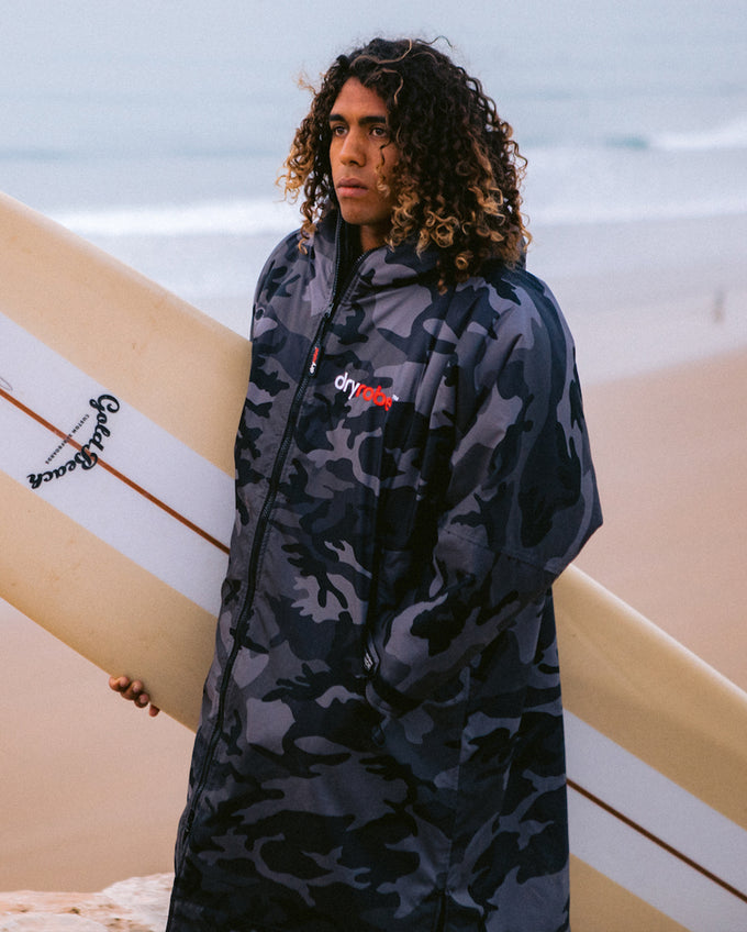 dryrobe® Advance Long Sleeve Changing Robe Camo/Black