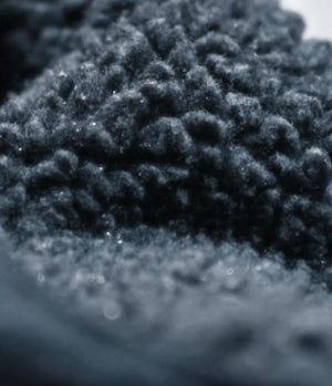 Close-up of dark gray textured material