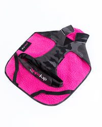 Resale - Black Camouflage Pink Dog Coat L