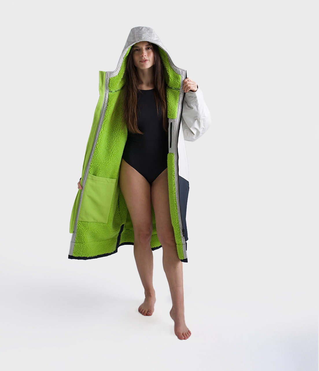 Dryrobe® Advance - Light Grey & Lime | Weatherproof Change Robe