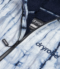 *MALE* Close-up of a dryrobe branded garment with a marbled pattern
