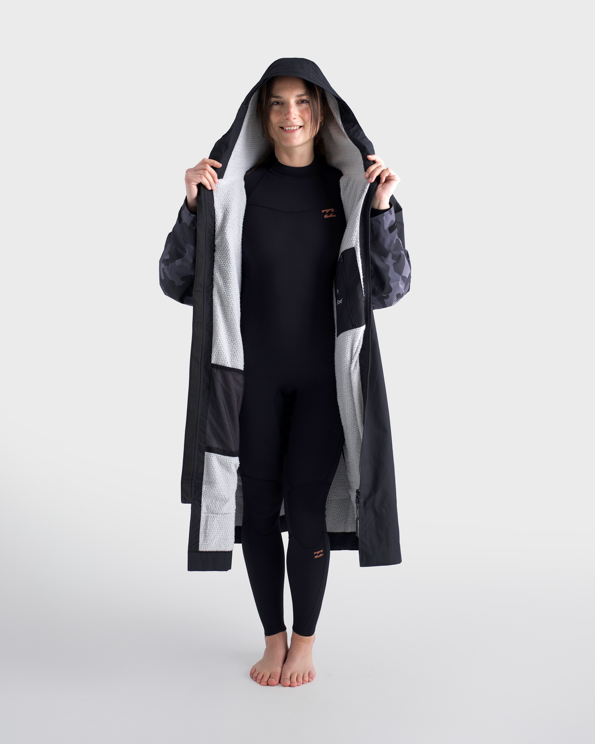 Dryrobe® Tech-Lite - Black Camo Long Sleeve Changing Robe