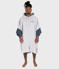 Adult male wearing Dryrobe® full zip towel in studio