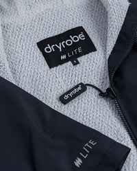 Close up of *MALE* inner lining and zip on dryrobe® Lite 