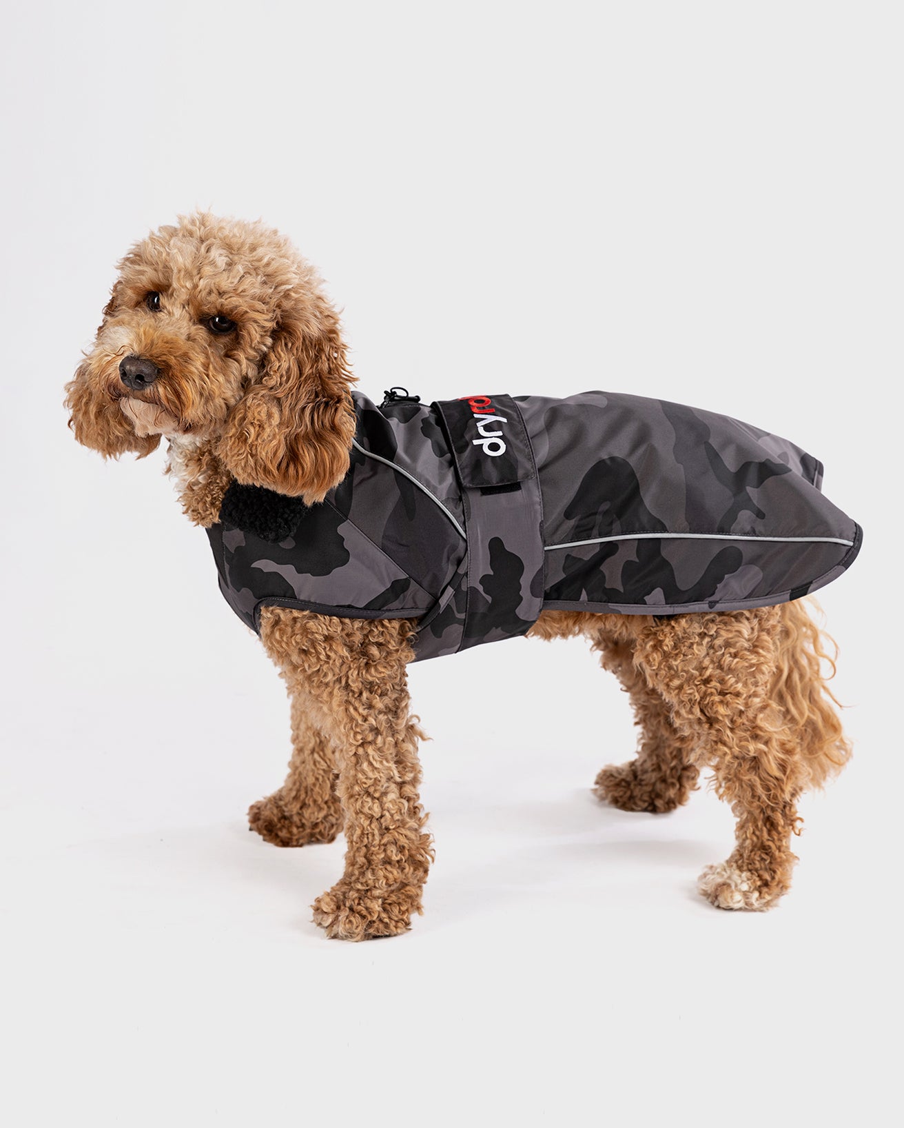 Black Camo Dog Coat Dryrobe® - Main Image