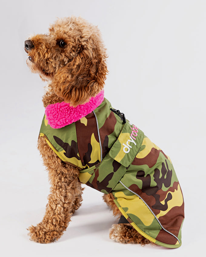 Camo Pink Dog Coat | Dryrobe®