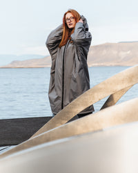 Alpine grey dryrobe® Advance long sleeve changing robe 