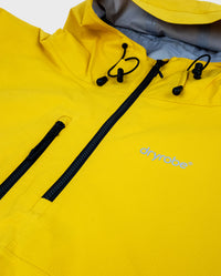 Close up of zip on Yellow dryrobe® Waterproof Poncho