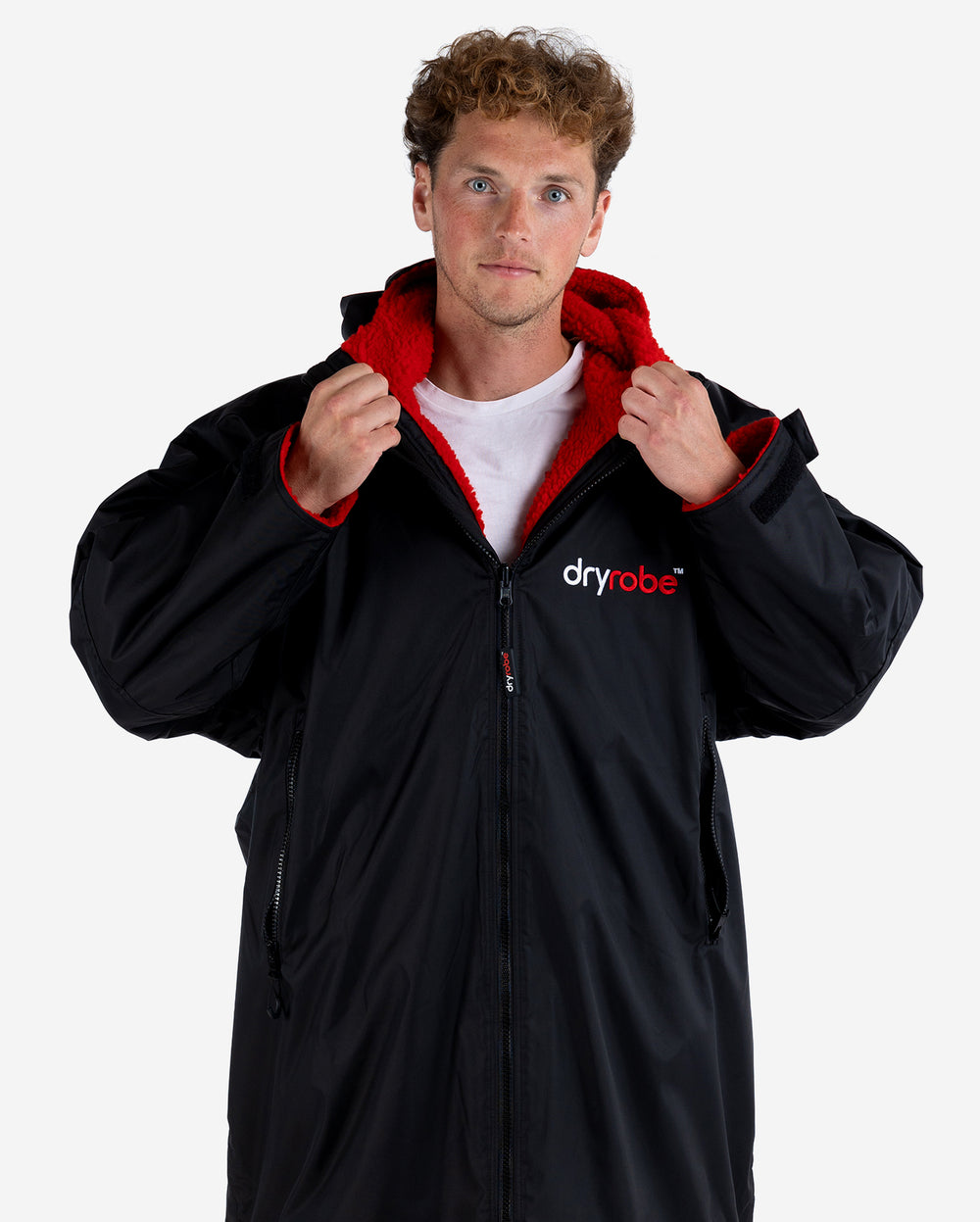 dryrobe® Advance Long Sleeve Changing Robe Black/Red