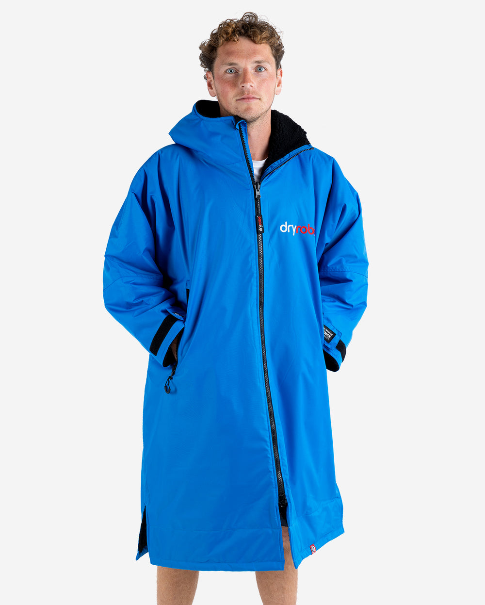 Cobalt Blue Black Long Sleeve Advance Changing Robe | Dryrobe®