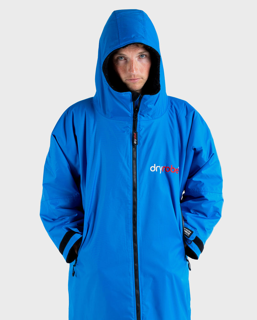 Cobalt Blue Black Long Sleeve Advance Changing Robe | Dryrobe®
