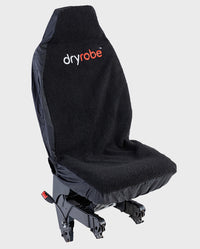 1|Single Black dryrobe® Water-repellent Car Seat Cover shown on car seat 