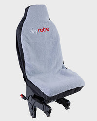 1|Single Grey dryrobe® Water-repellent Car Seat Cover shown on car seat 
