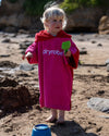 Pink Red Kids Organic Towel Poncho