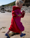 Pink Red Kids Organic Towel Poncho