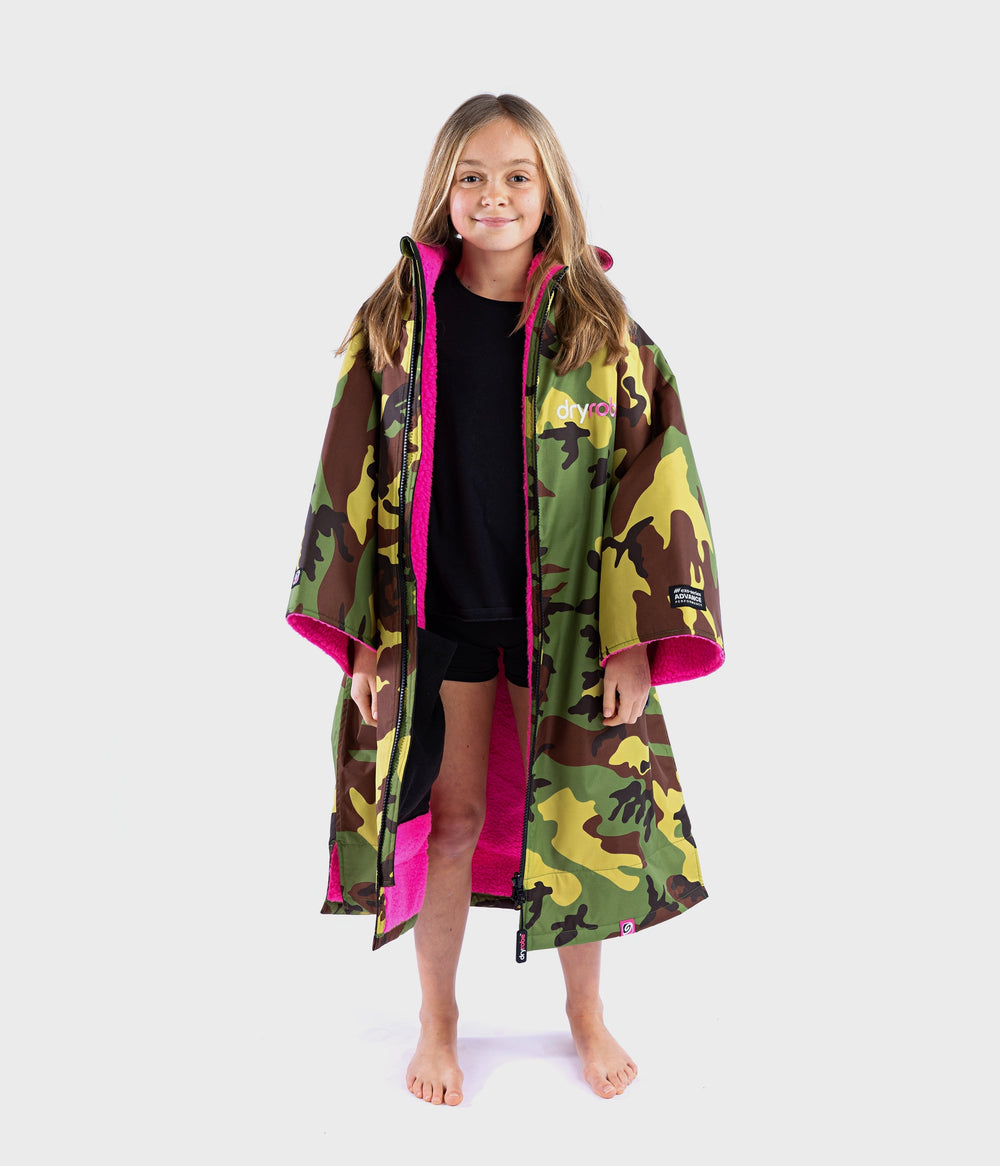 Camo Pink Easy-Fit Kids Advance Changing Robe | Dryrobe®
